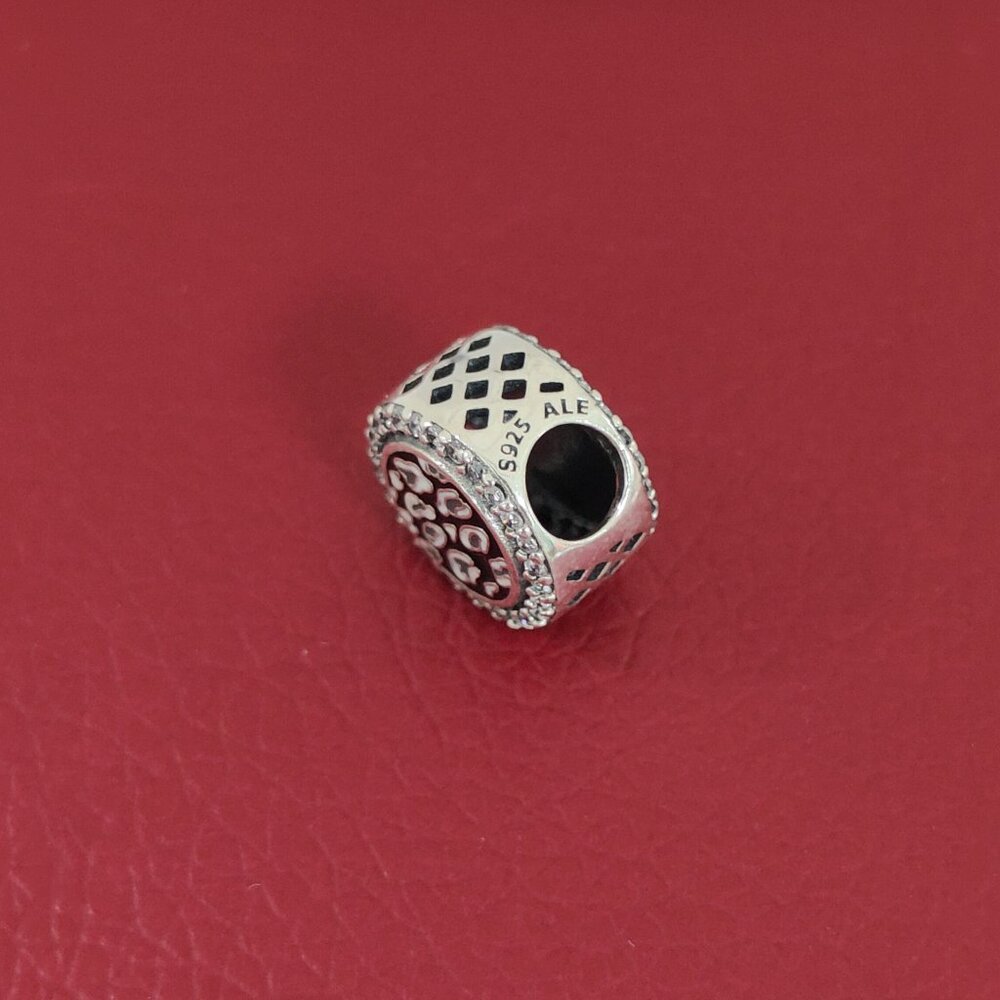 Pandora Black Leopard Print Exclusive Bead Charm S925 Silver with box - Picture 2 of 8